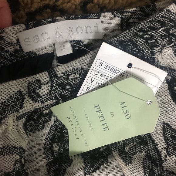 San & Soni Cotton Terre Wide-Leg Pants NWT Size 0R - Picture 6 of 6